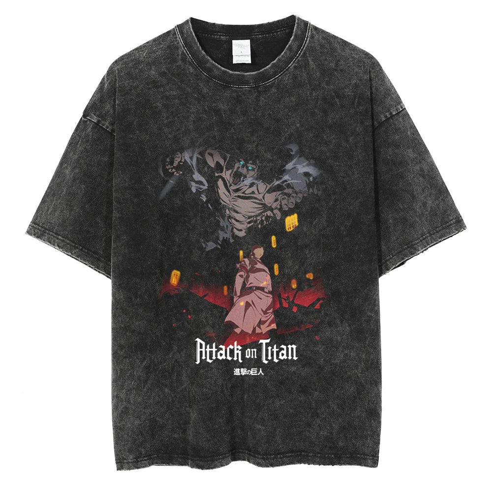 Attack on Titan Eren's Rage Oversized Vintage T-Shirt