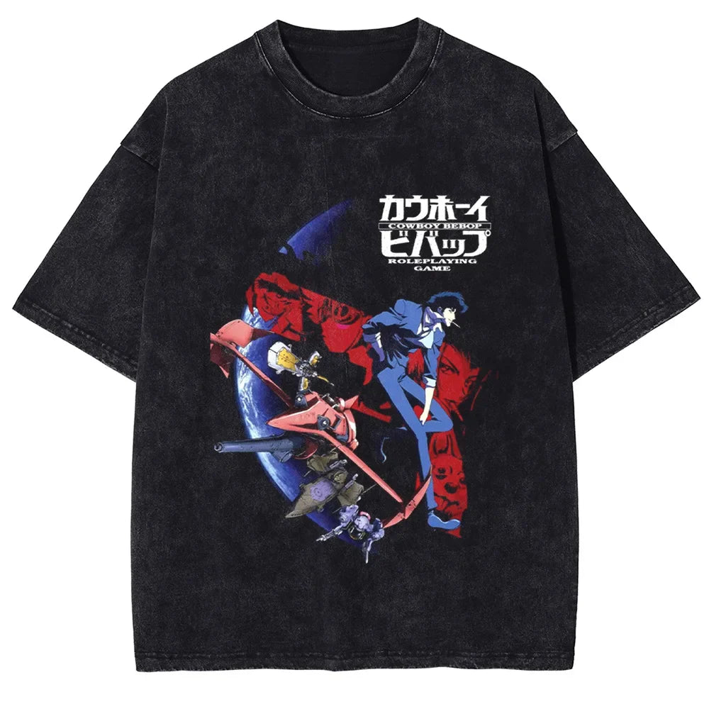 Cowboy Bebop Spike's Journey Oversized Vintage T-Shirt