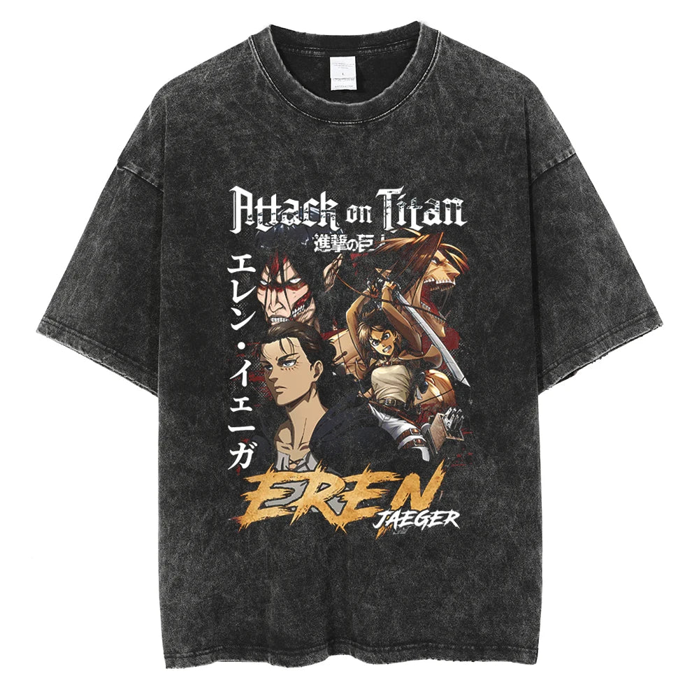 Attack on Titan Eren's Power Oversized Vintage T-Shirt