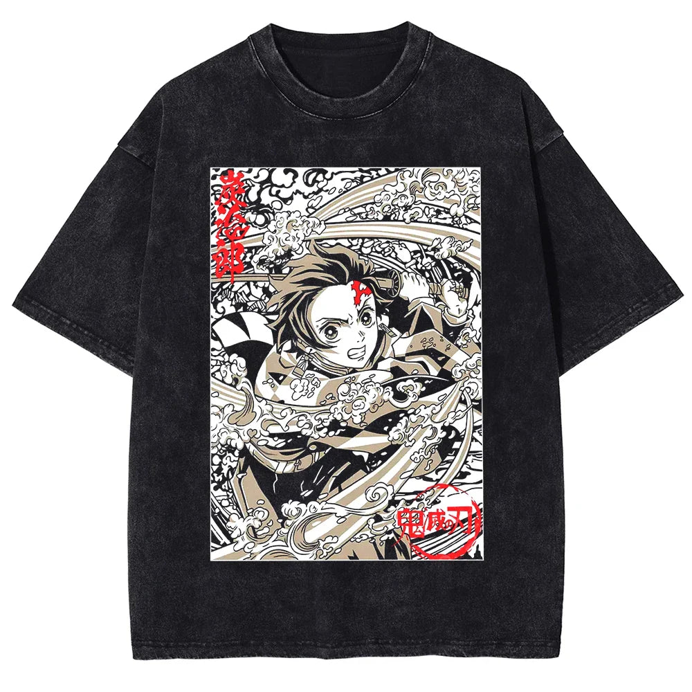 Demon Slayer Water Dragon Oversized Vintage T-Shirt