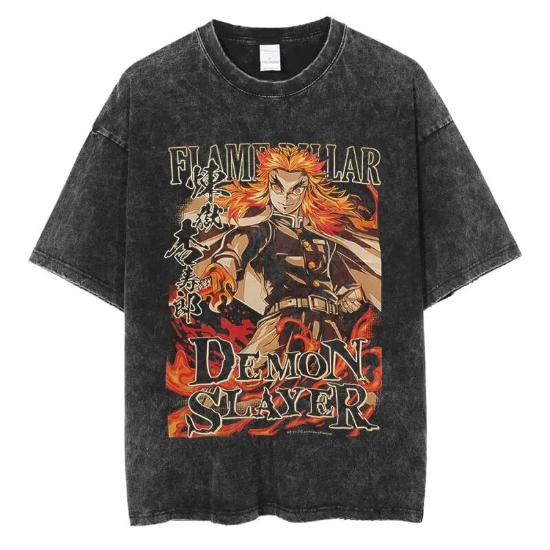 Demon Slayer Rengoku Firestorm Samurai Vintage T-Shirt