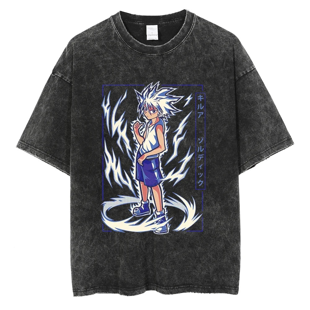 Hunter x Hunter Killua Electric Blitz Oversized Vintage T-Shirt