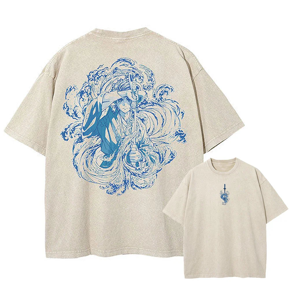 Demon Slayer Tanjiro Flowing Blade Oversized Vintage T-Shirt
