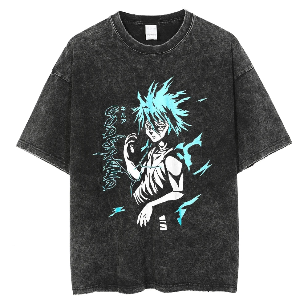 Hunter x Hunter Killua Godspeed Fury Oversized Vintage T-Shirt