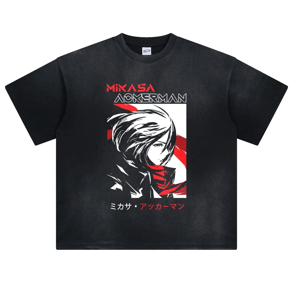 Attack on Titan Mikasa's Strength Oversized Vintage T-Shirt