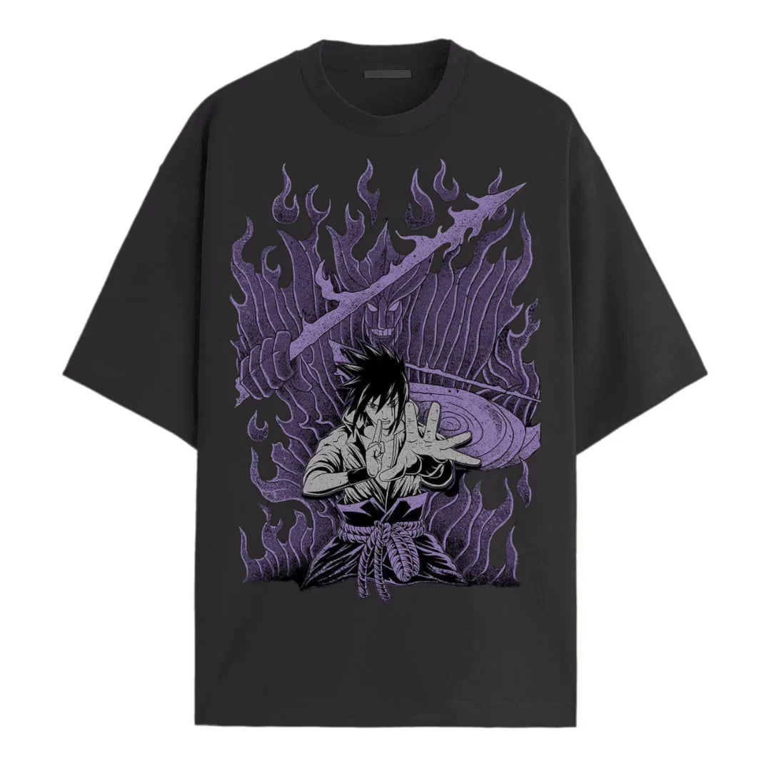 Naruto Sasuke's Pride Oversized Graphic T-Shirt