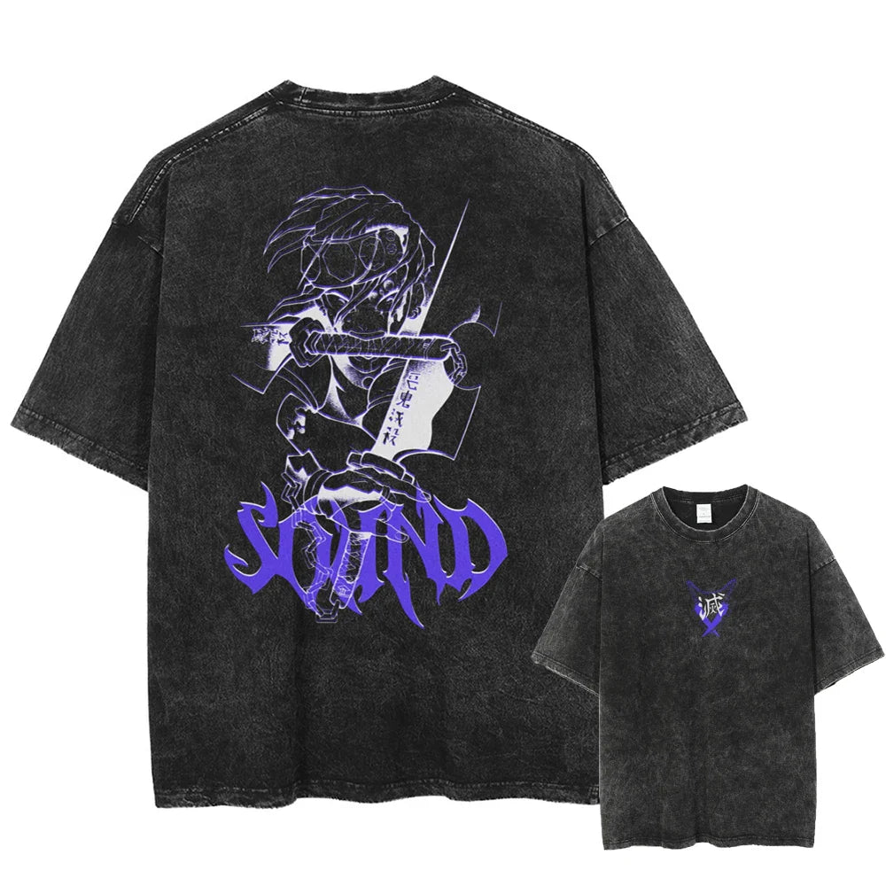 Demon Slayer Tengen Sound Breathing Master Oversized Vintage T-Shirt